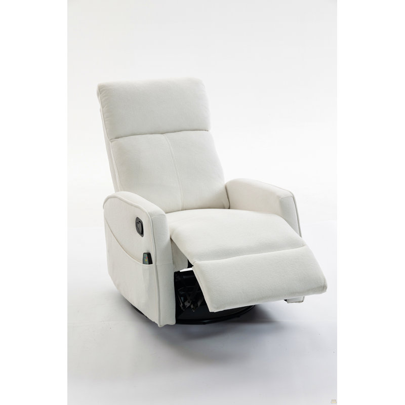 Fauteuil court en peluche, Blanc, crème