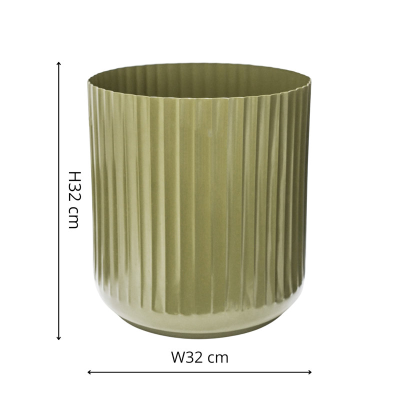 Hudson Corrugated Planter Set, Green