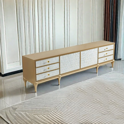 Meuble télé doré de style américain