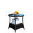 Patio Round Coffee Table With Clear Tempered Glass - Pe & Metal, 21X21x21", Brown, Weather , Assembly Included Outdoor And Iron, Water