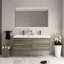 Meuble-lavabo 60 po avec comptoir en résine de pierre, lavabos doubles, gris cendré, meuble-lavabo Space Bath Design, comptoir