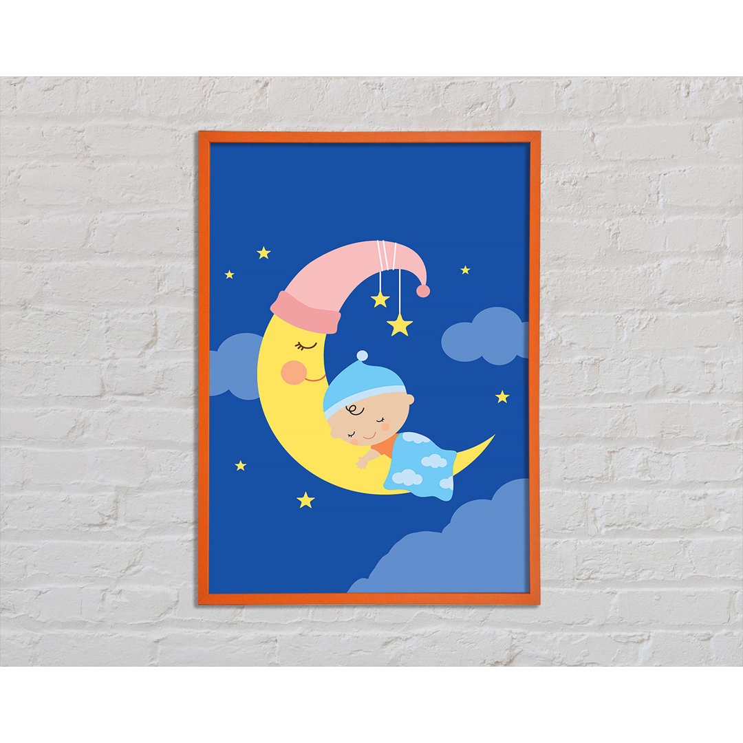 Badrig Snuggled To The Moon - Einzelne Bilderrahmen Kunstdrucke