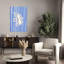 «Flying Blue» rayé, colombe, oiseau moderne paisible, impression d'art mural nature-129771955