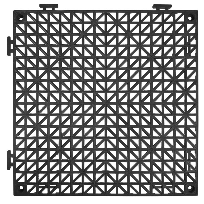 Carreaux de terrasse extérieurs 12 po x 12 po, Noir