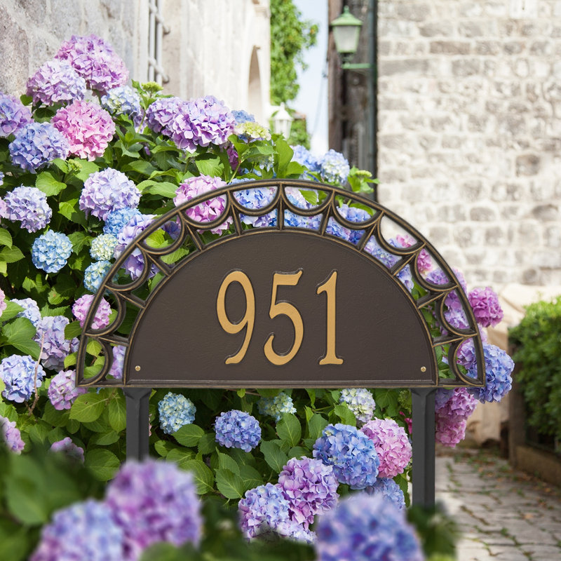 Signature Series 1-Line Lawn Address Sign, Bronze, Gold, Yes