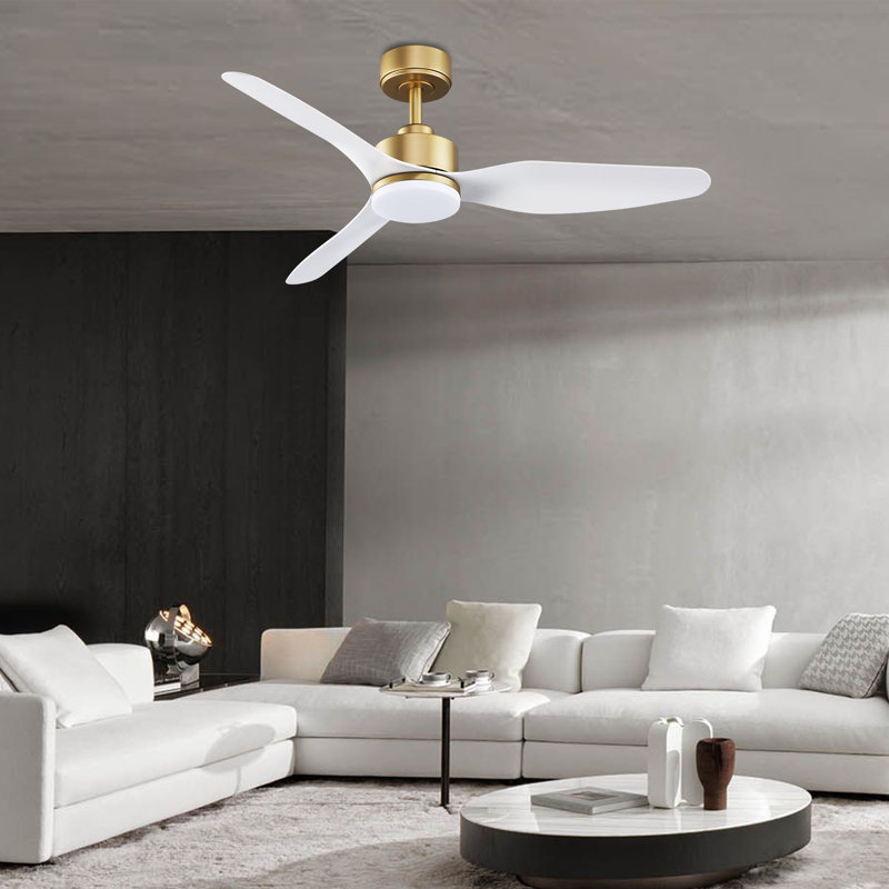 46" 3-Blade Smart Ceiling Fans with LED Lights Remote, Quiet DC Motor, Dimmable, Outdoor Indoor, Controlled by WIFI Alexa App