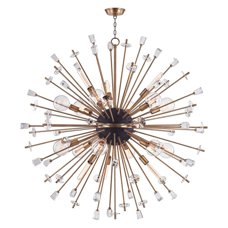 Liberty Chandelier, Aged Brass, 46" H x 46" W x 46" D