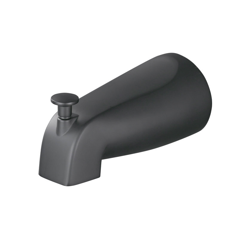 5.27" Wall-Mount Bath Spout With Diverter, Matte Black