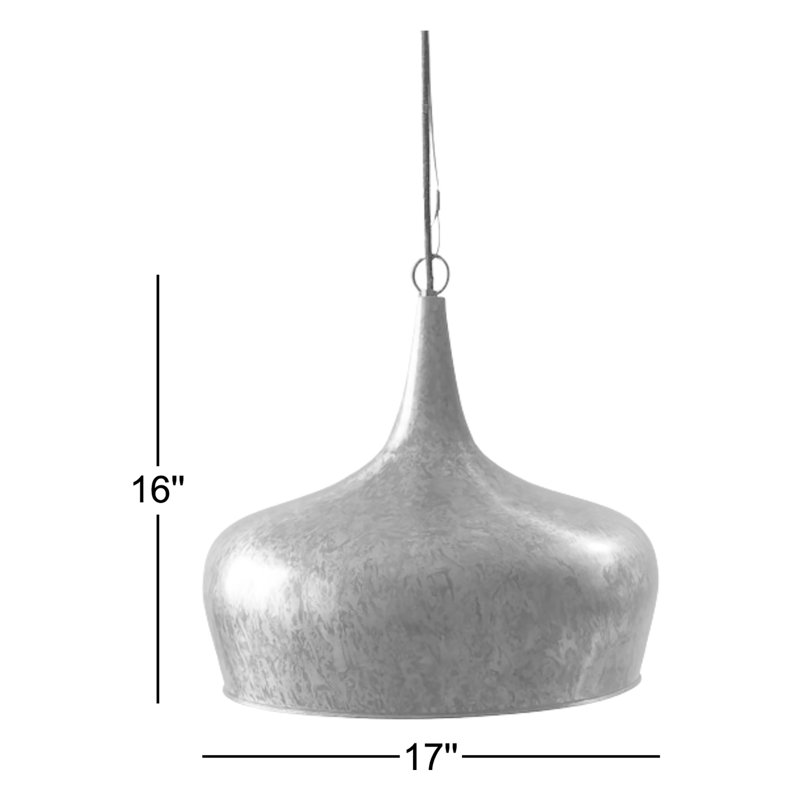  Brown Metal Tear Drop Pendant Lamp 16" H – Rustic Industrial Finish, Decorative Lighting