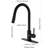 Pull Down Kitchen Faucet In Matt Black Stainless Steel - 360 Rotatable High Nozzle, Corrosion Coating, Single Handle For Convenient Water Flow And Temperature Control With Rust Adjustment-2044636709