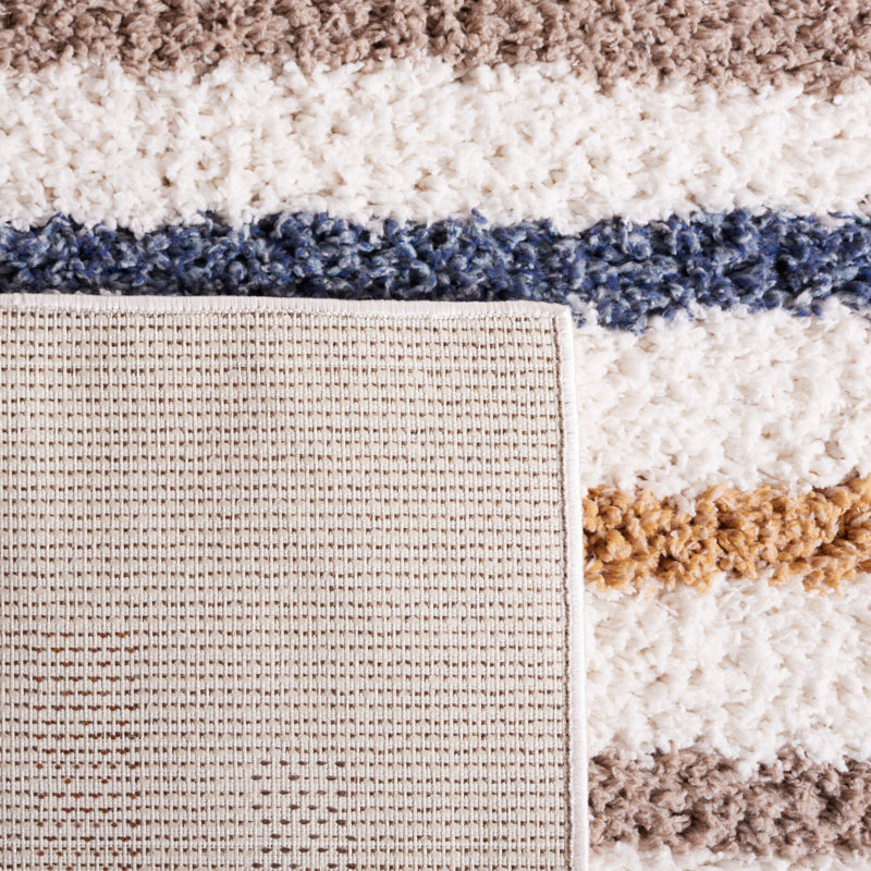 Calico Shag Performance Striped Rug, Square 6'7"