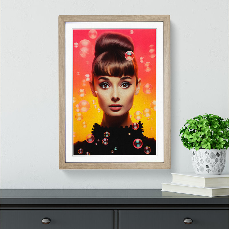 Single Picture Frame Print on Wood, 64cm H x 46cm W, Oak Framed