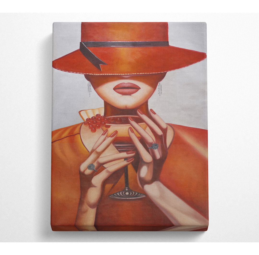 Cocktail Orange Woman - No Frame Kunstdrucke auf Leinwand