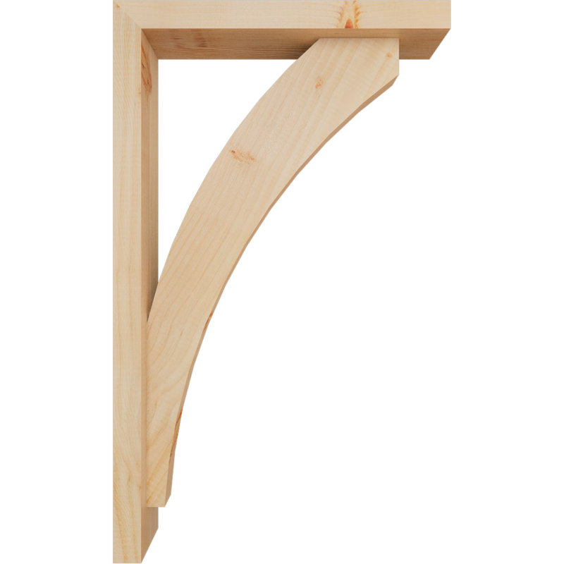 3 1/2"W x 18"D x 30"H Thorton Block Smooth Bracket w/ Offset Brace, Douglas Fir, 30 x 18, 3 1/2"W Douglas Fir (Smooth)