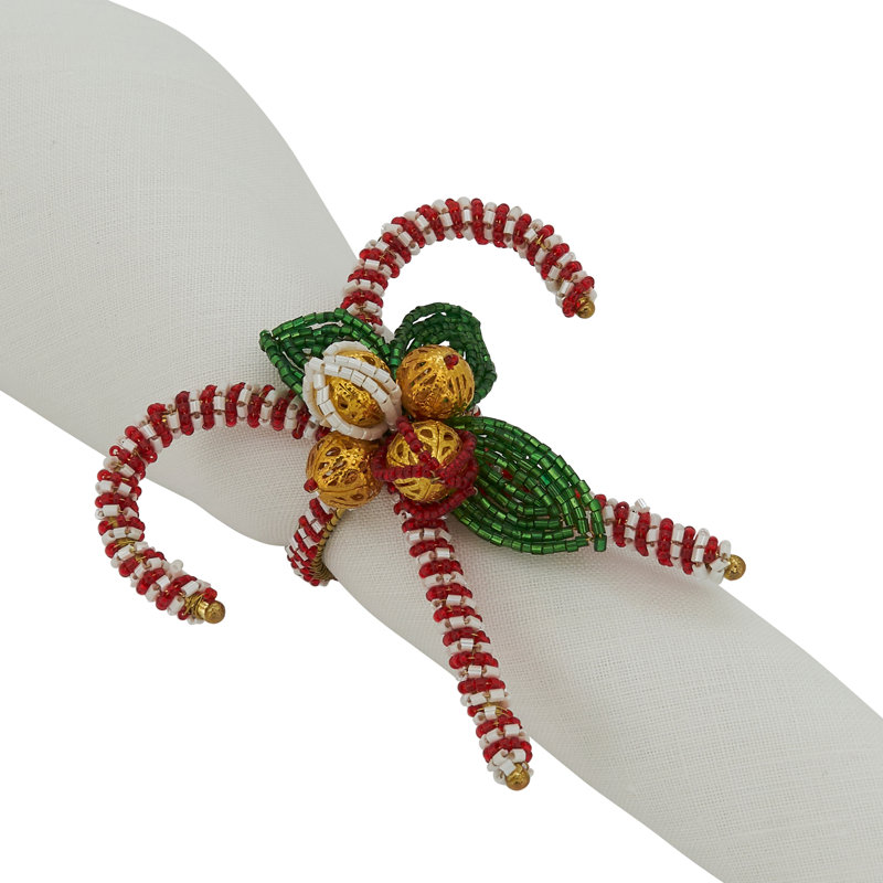 Rond de serviette Candy Cane, Rouge / blanc