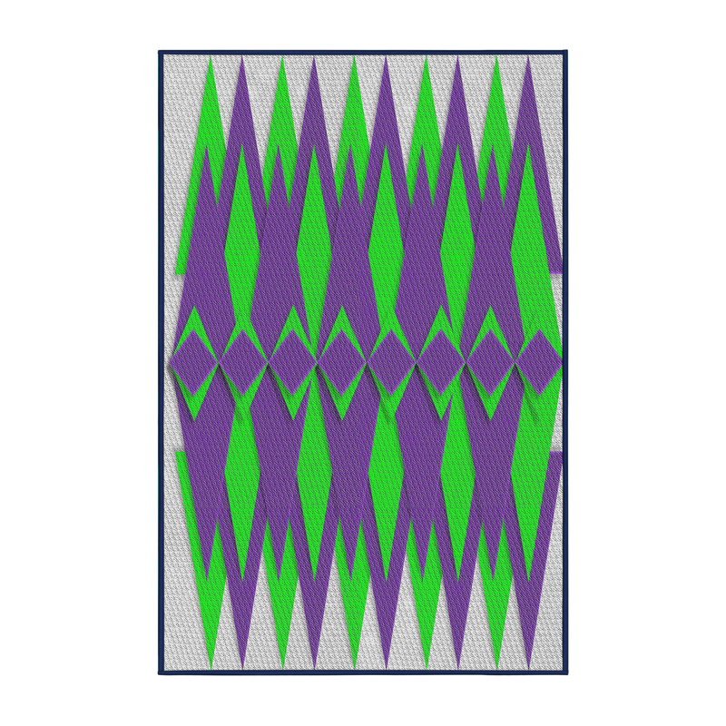 Tapis mauve à motif géométrique Knowle, Rectangle 5 pi x 7 pi