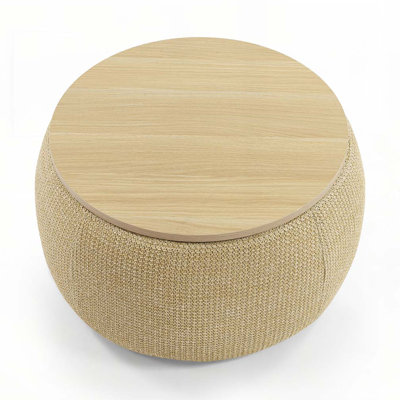Round Storage Ottoman,Work as End table and Ottoman