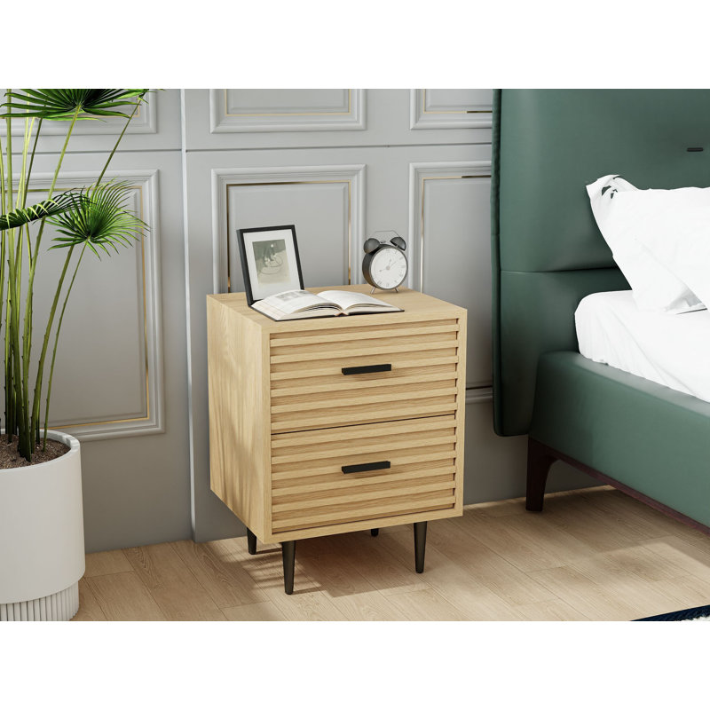 48cm W Manufactured Wood Bedside Table