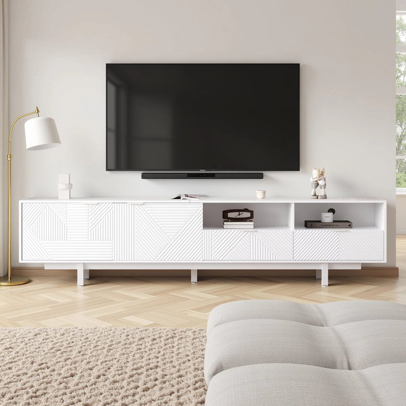 Unfinished TV Stand for TVs up to 85", White