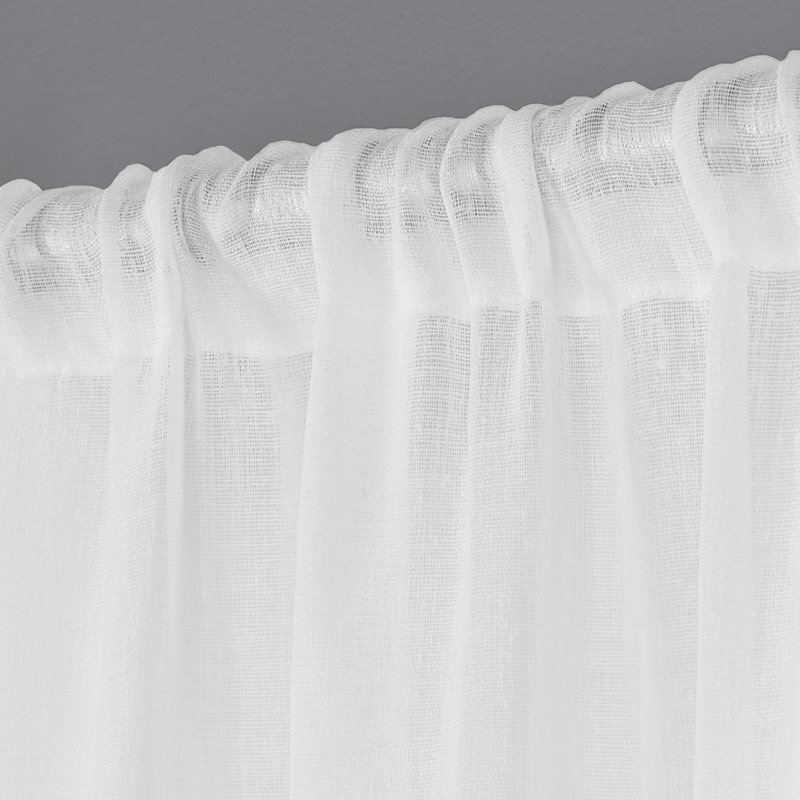 Paire de rideaux transparents Aadhvika, l 50 po x L 84 po, Blanc hivernal
