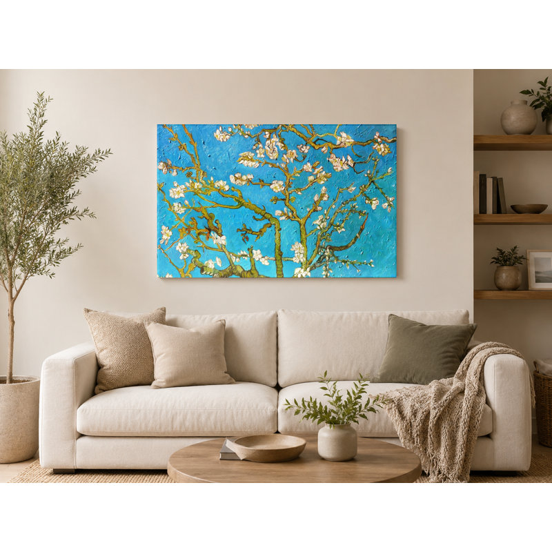 Almond Blossoms (1890) - Art mural sur toile paysage, L 18 po x H 12 po