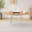 Table rétractable en MDF imitation bois avec pattes en métal argenté, gain de place et élégante pour une salle à manger moderne