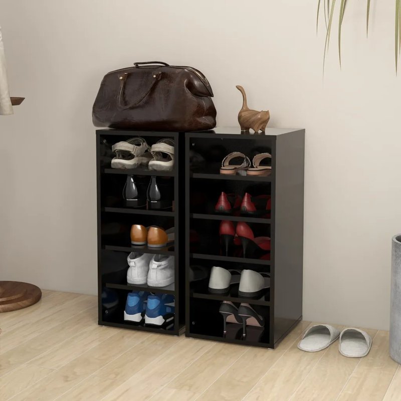 Shoe Cabinet Engineered Wood, Black