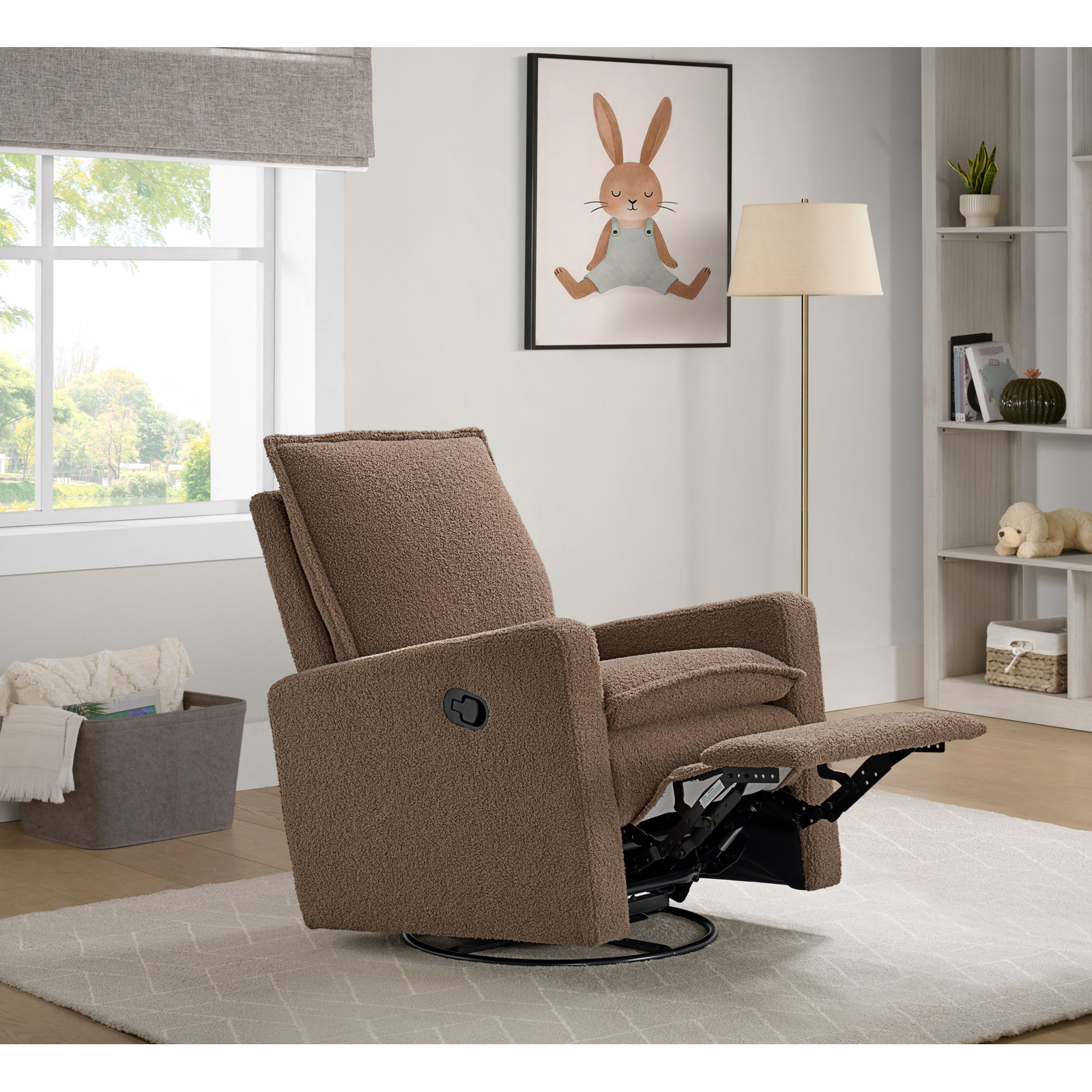 Uptown 360-Degree Swivel Glider Recliner, Teddy Brown