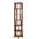 Bibliothèque rotative à 6 niveaux, bois massif avec roulettes, présentoir à 360 ° pour petits espaces, coin, chambre à coucher, salon, maison, bureau