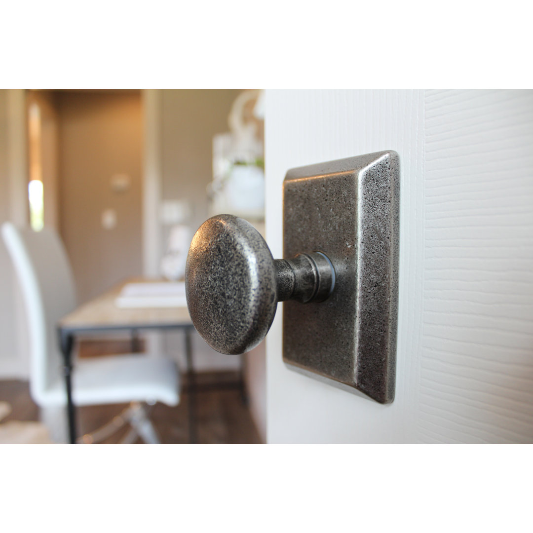 Sandcast Tulum Single Dummy Door Knob with Square Rosette Delaney Hardware 