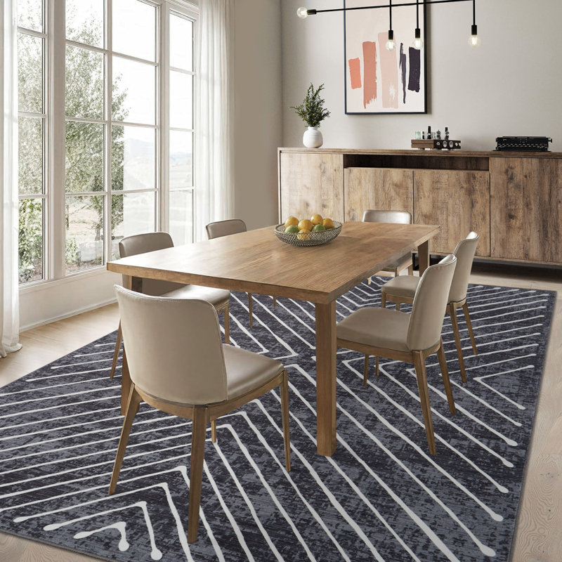 Tapis lavable lxt-Modern, Rectangle 10' x 13', Gray
