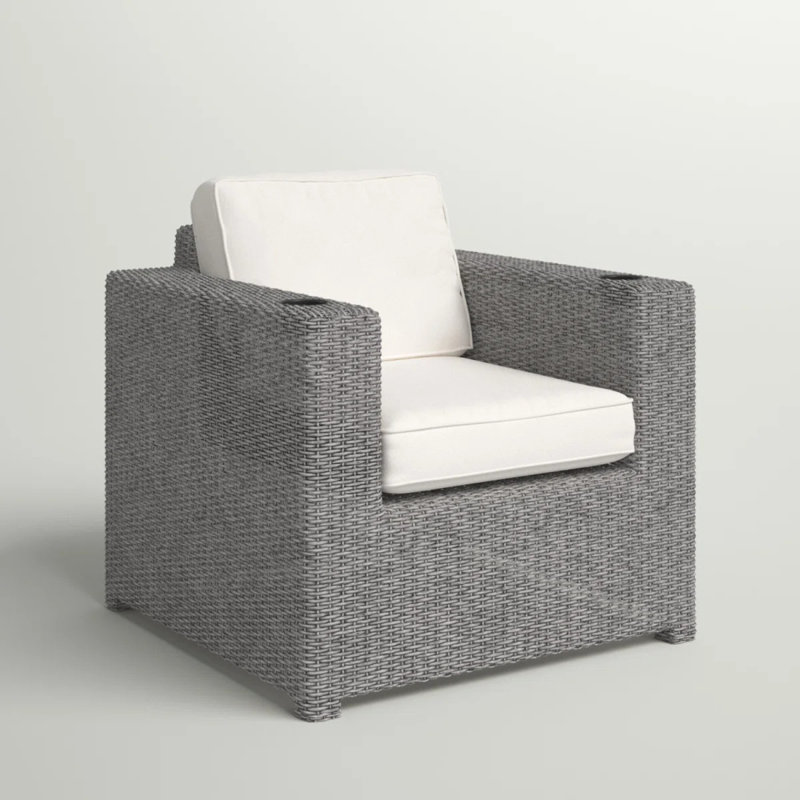 Fauteuil club Aviara - gris, Gris clair, Blanc