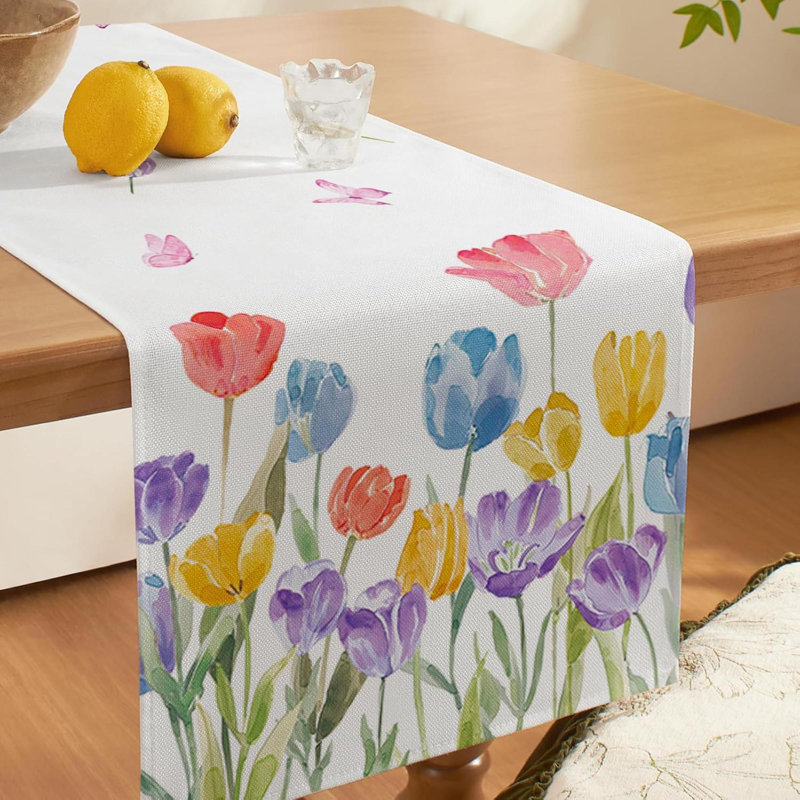Chemin de table Tulip Flower Spring, 13" W x 72" L