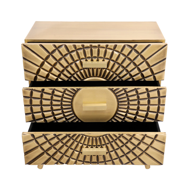 Fevronia 3 Drawer Brass Chest