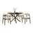 Roundhill Furniture Rosalina 5-Piece Dining Set, Round Dining Table With 4 Stylish Chairs, Walnut Finish