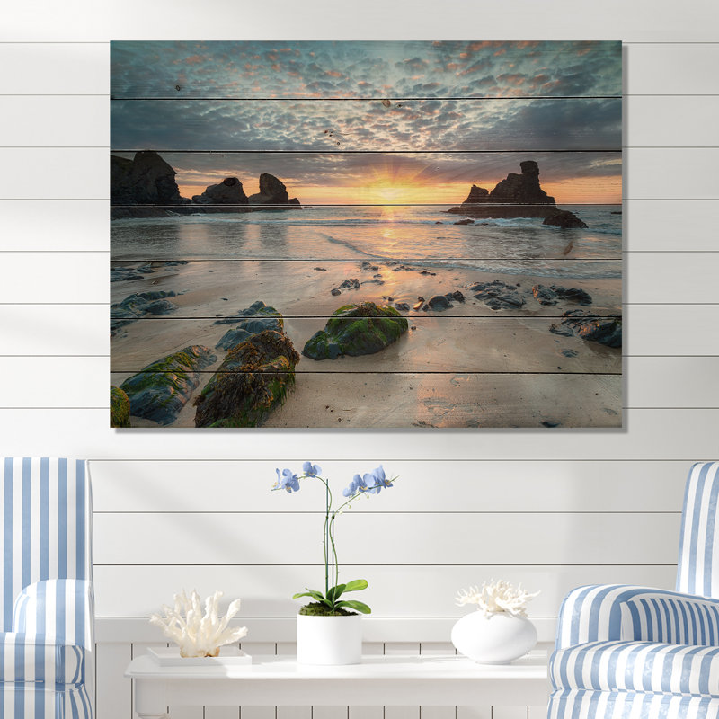 Magnifique baie de Porthcothan - imprimé bord de mer, H 15 po x l 20 po, Impression encadrée, Bois