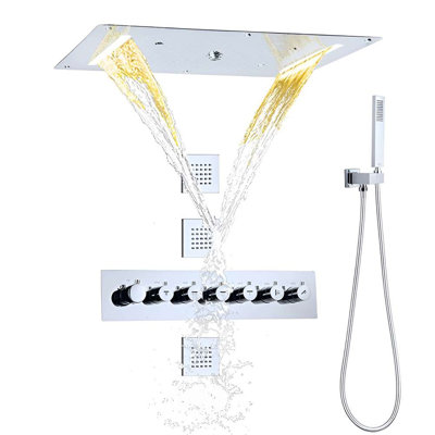Système de douche à pluie avec plafonnier à DEL 20 po x 40 po Gorizia