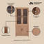 Bibliothèque de style Mid-Century à 6 tablettes avec portes en verre trempé et érable Jodie H 67,6 "x l 31"-662208478