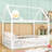 Full Wood House Bed with Fence-1895710350