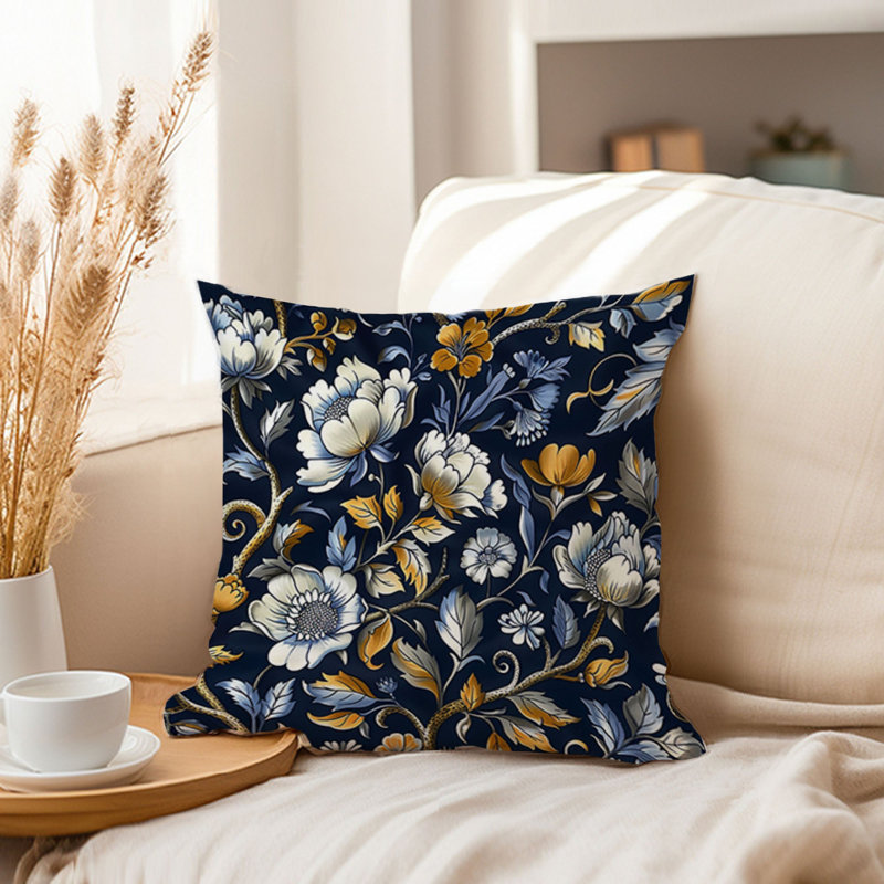 Animals William Morris Birds Damask Pattern I Cottage, Botanical William Morris Blue XI Classic, 16" H x 16" W