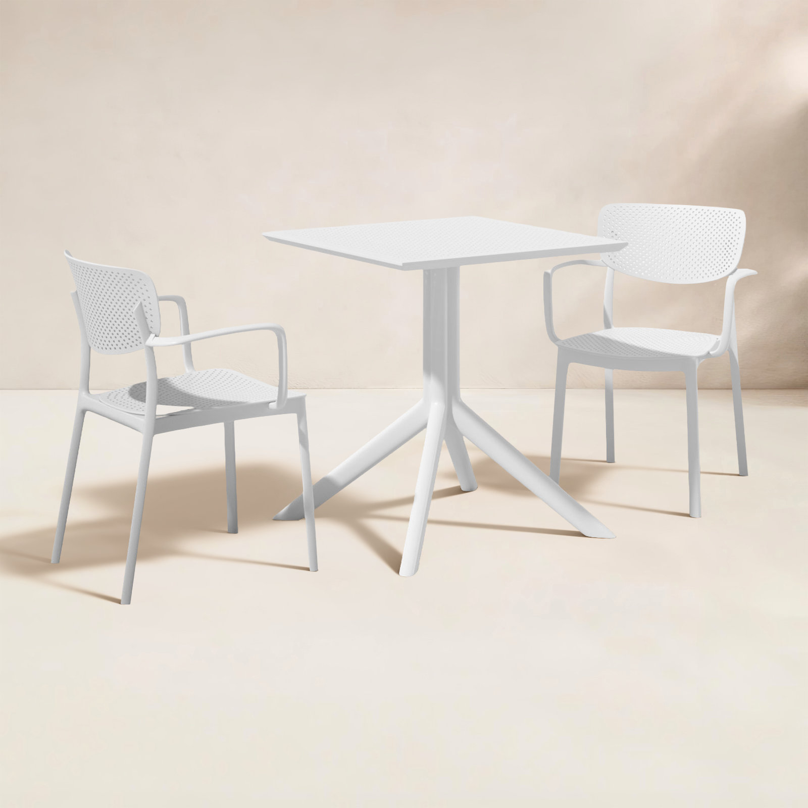 Farrah 28" Patio Bistro Set, White