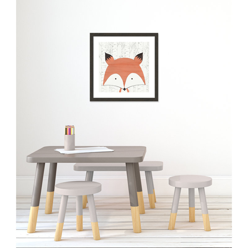 Art encadré juvénile, H 22,5 po x l 22,5 po x P 0,6 po, Cadre plat à grain de bois noir