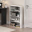 Bibliothèque ouverte à 5 niveaux, tablette, rangement, 7 x 17 x 44, blanche-115307581-139499818