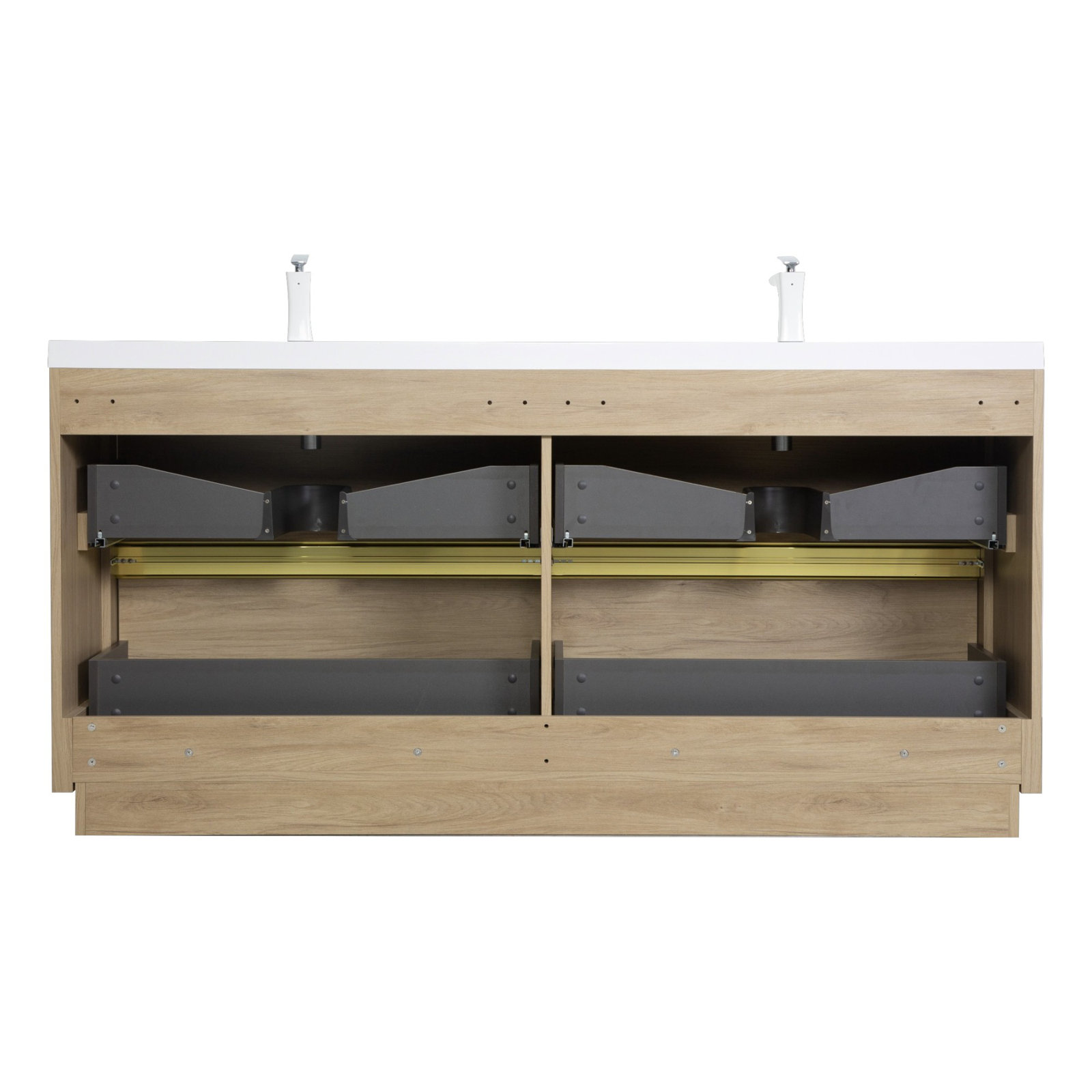 Beira 71" Double Bathroom Vanity, Oak