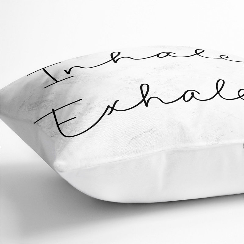 Inhale Exhale V2 Scatter Cushion, 40cm H x 40cm W x 15cm D, White