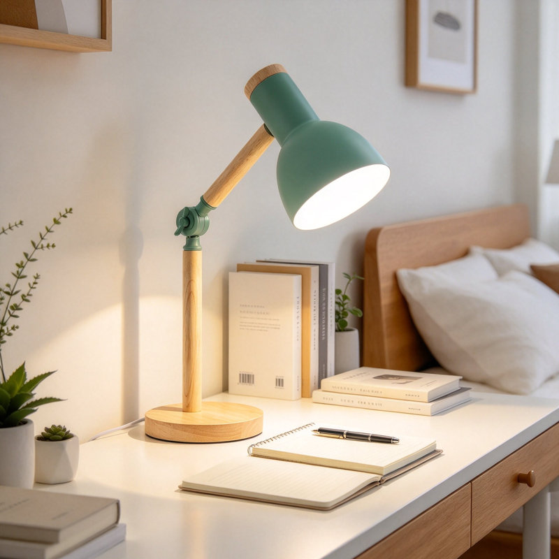 Wood USB Table Lamp