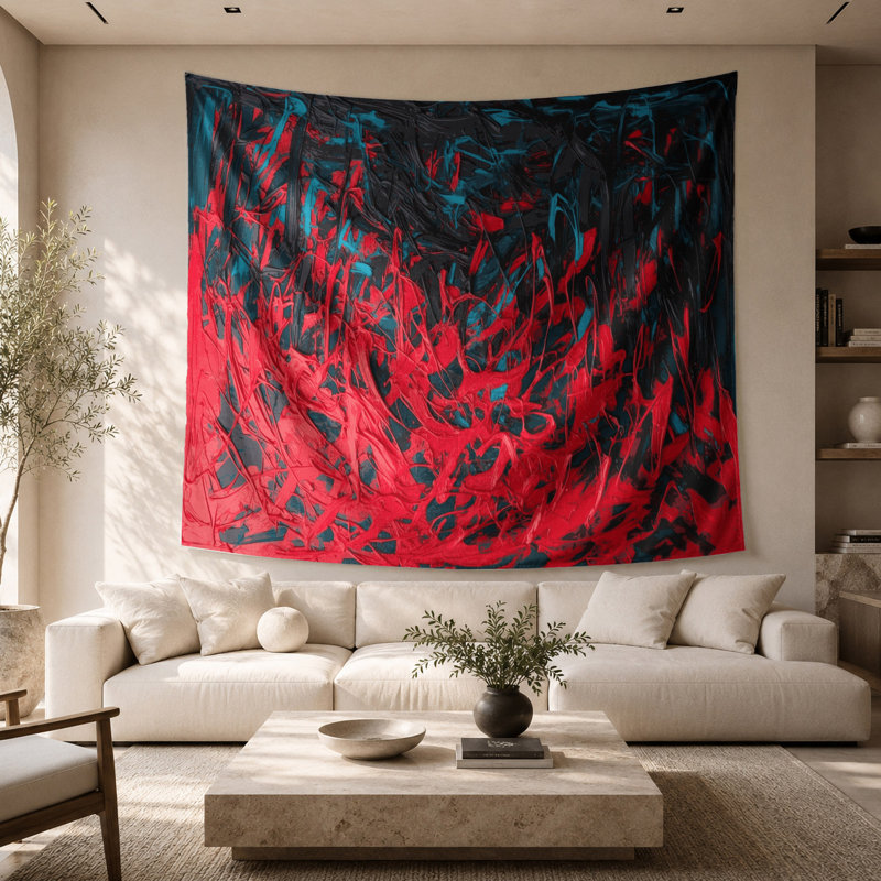 Tapisserie murale néo-expressionniste 10, 68 po x 80 po