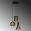 Lustre industriel en métal, finition noire, 19,7 po x 19,7 po | Hauteur réglable jusqu'à 51,2 pouces | 3 douilles (E27 40W maximum) | Certifié IP20 | Parfait pour les espaces de vie modernes, les salles à manger et les vestibules