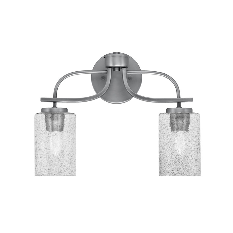Barre d'éclairage de salle de bain 2 lumières Unia au fini graphite avec verre fumé de 4 po