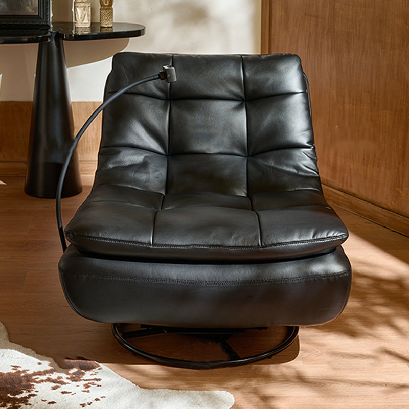 Fauteuils inclinables rotatifs modernes à 360 ° avec support pour téléphone, Noir